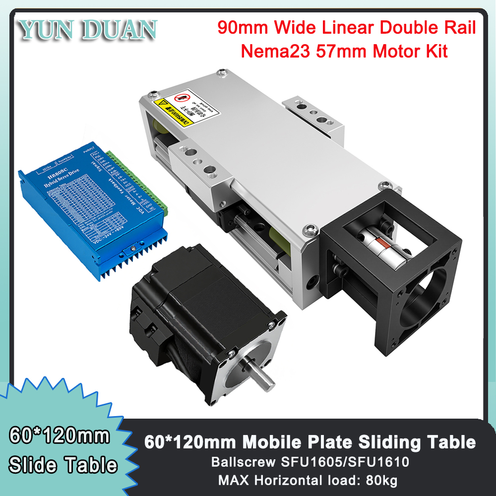 Nema23 Stepper - Закрытый модуль с линейной направляющей, грузоподъемность