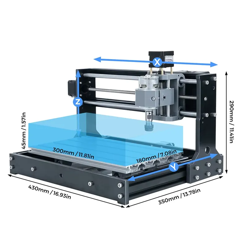 Фрезерный станок TWOTREES CNC  – обзор и цена 3018 Aluminium Cnc