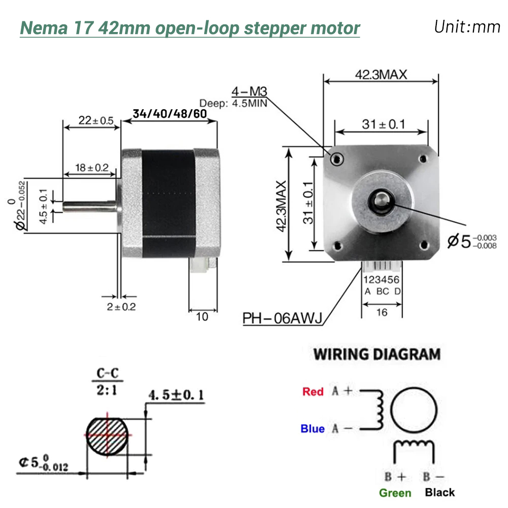 Шаговый двигатель Nema17 (42 м – обзор и цена Stepper Motor Nema17