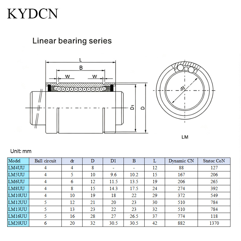 12 шт. линейных подшипников LM – обзор и цена Lm8Uu Bearing